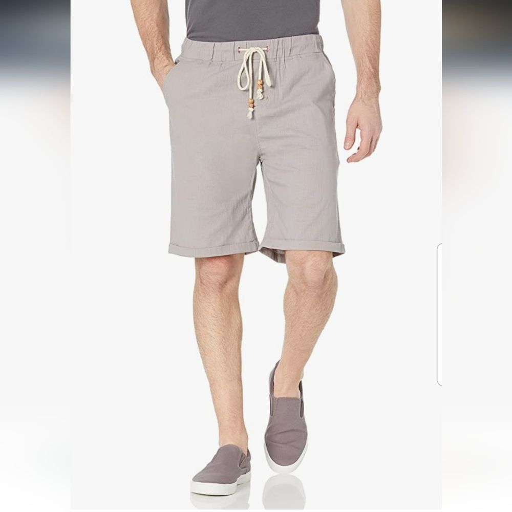 Amazon Essentials Light Gray Drawstring Waist Cuffed Hem Bermuda Shorts NWT XL